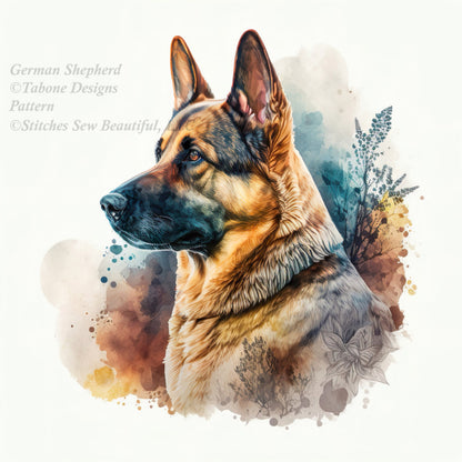 German Shepherd (Small) cross stitch pattern by Tabone Designs