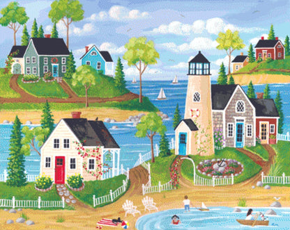 Summer By the Sea (Max Color) cross stitch pattern by Kim Leo licensed by JMS Art Licensing