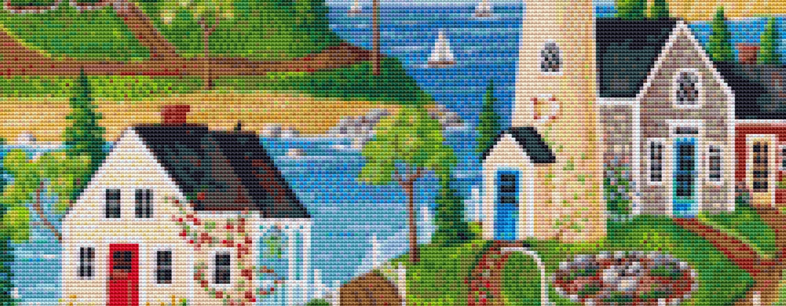 Summer By the Sea (Small) cross stitch pattern by Kim Leo licensed by JMS Art Licensing
