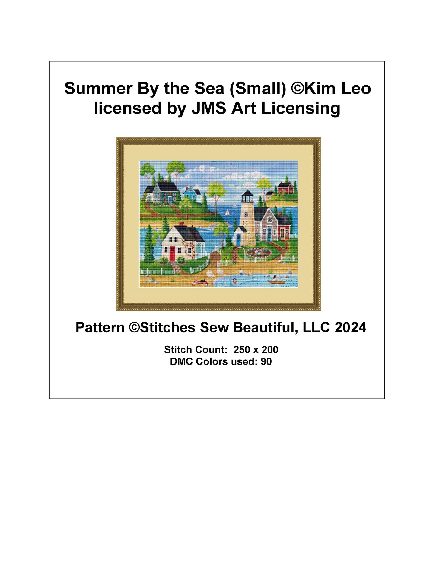 Summer By the Sea (Small) cross stitch pattern by Kim Leo licensed by JMS Art Licensing