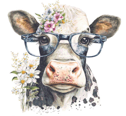 Cow Glasses cross stitch pattern by CedarGroveGraphics