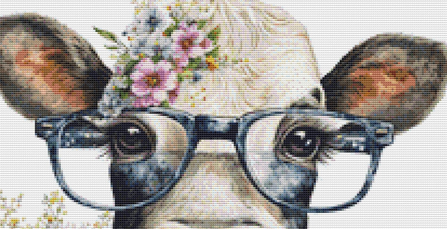 Cow Glasses (Small) cross stitch pattern by CedarGroveGraphics