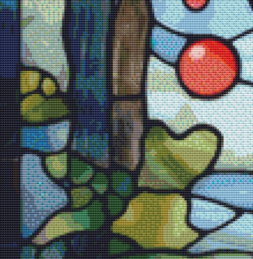 Stained Glass Winnie the Pooh 1 cross stitch pattern by CanvasCoveCA