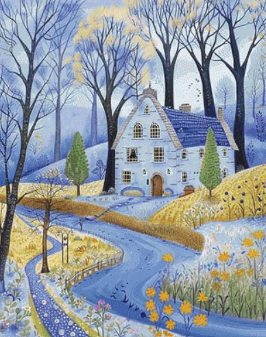 House By The River cross stitch pattern by The Art Revivalist
