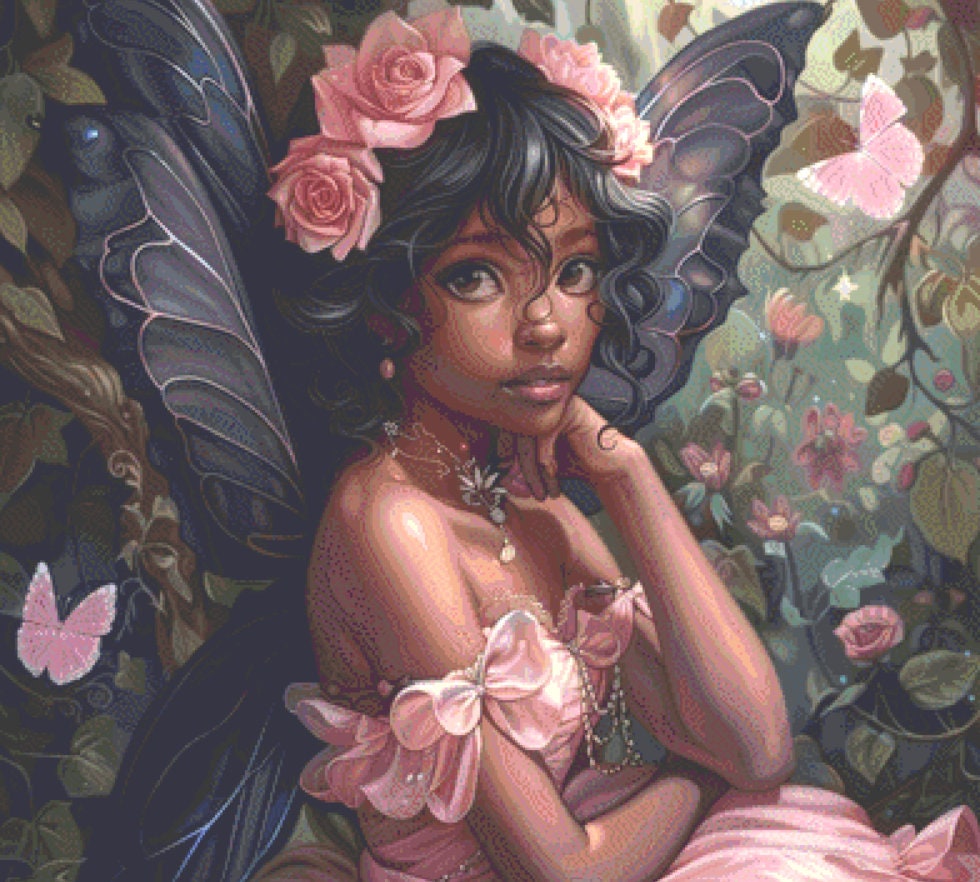 Mystical Rose Pixie cross stitch pattern by The Art Revivalist