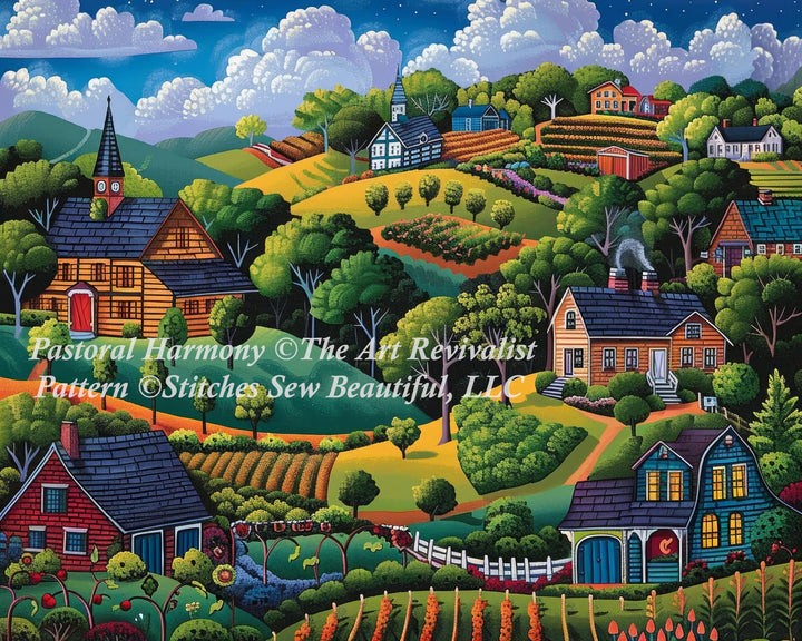 Pastoral Harmony cross stitch pattern by The Art Revivalist