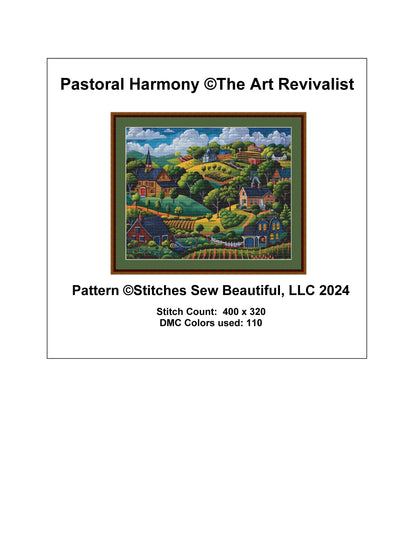 Pastoral Harmony cross stitch pattern by The Art Revivalist