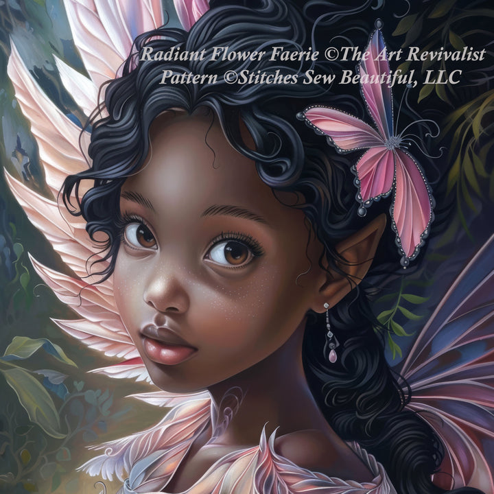 Radiant Flower Faerie cross stitch pattern by The Art Revivalist