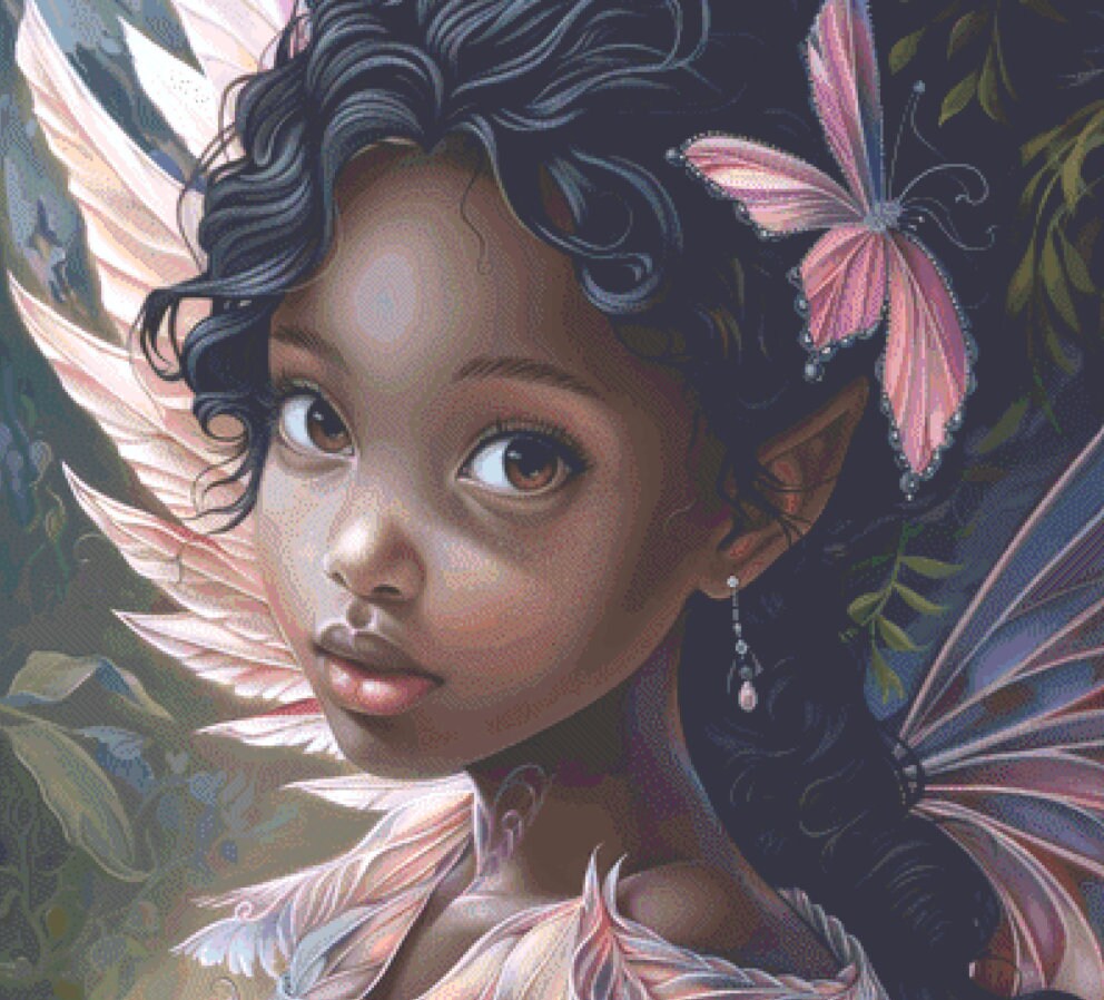 Radiant Flower Faerie cross stitch pattern by The Art Revivalist