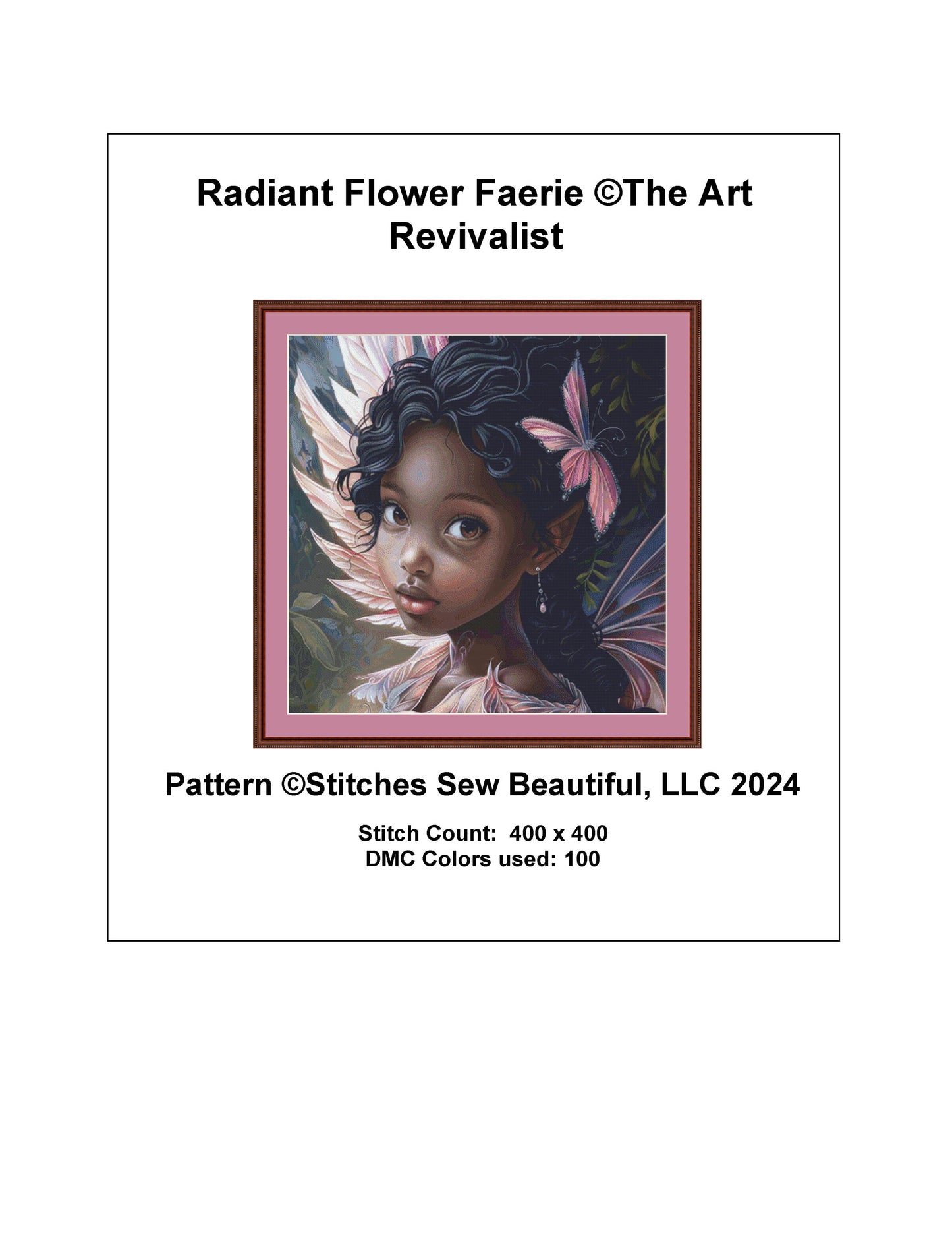 Radiant Flower Faerie cross stitch pattern by The Art Revivalist
