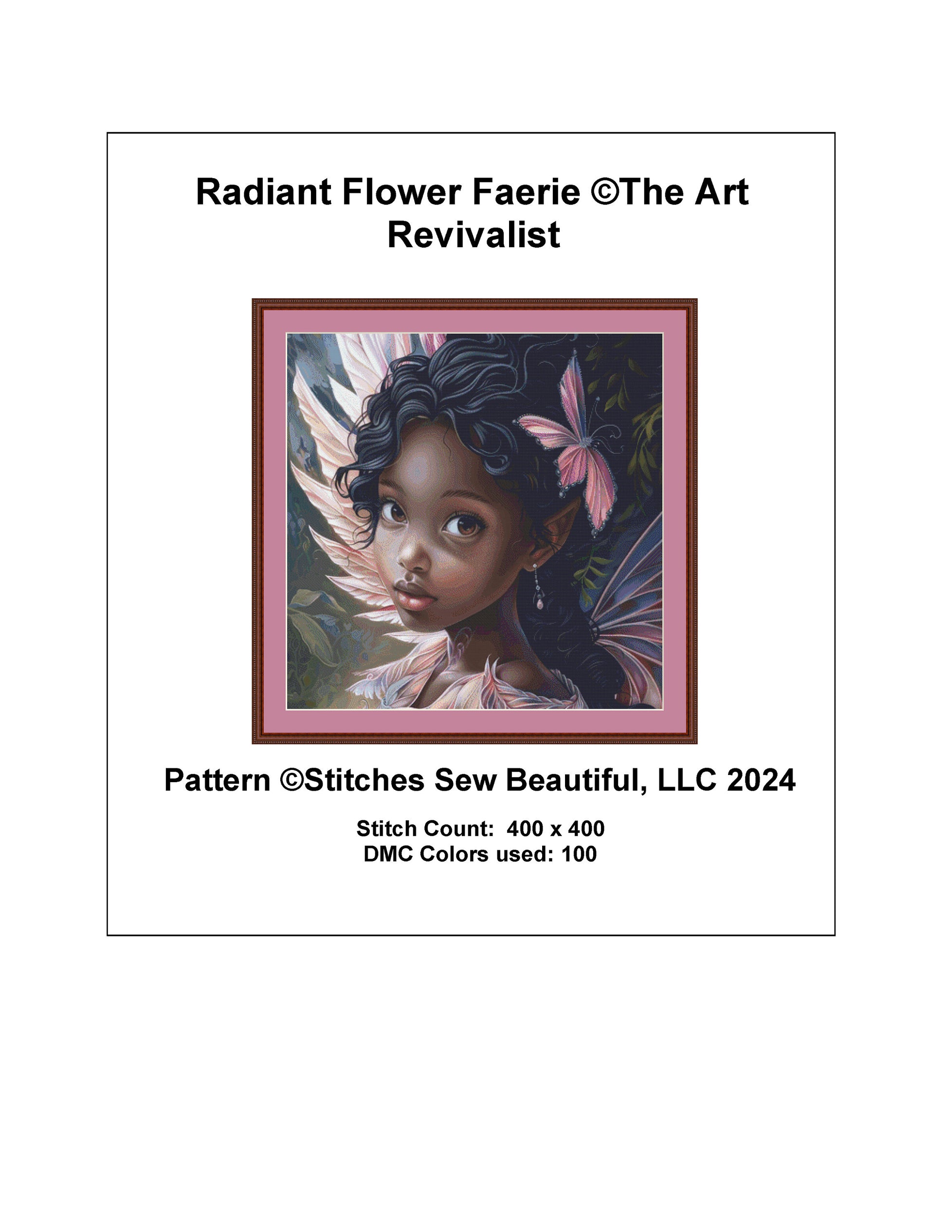 Radiant Flower Faerie cross stitch pattern by The Art Revivalist