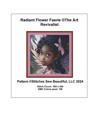 Radiant Flower Faerie cross stitch pattern by The Art Revivalist