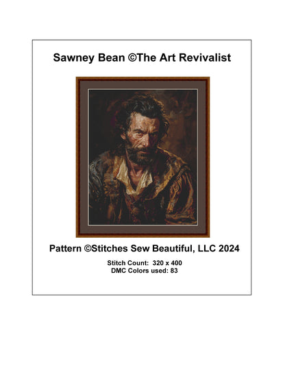 Sawney Bean cross stitch pattern by The Art Revivalist