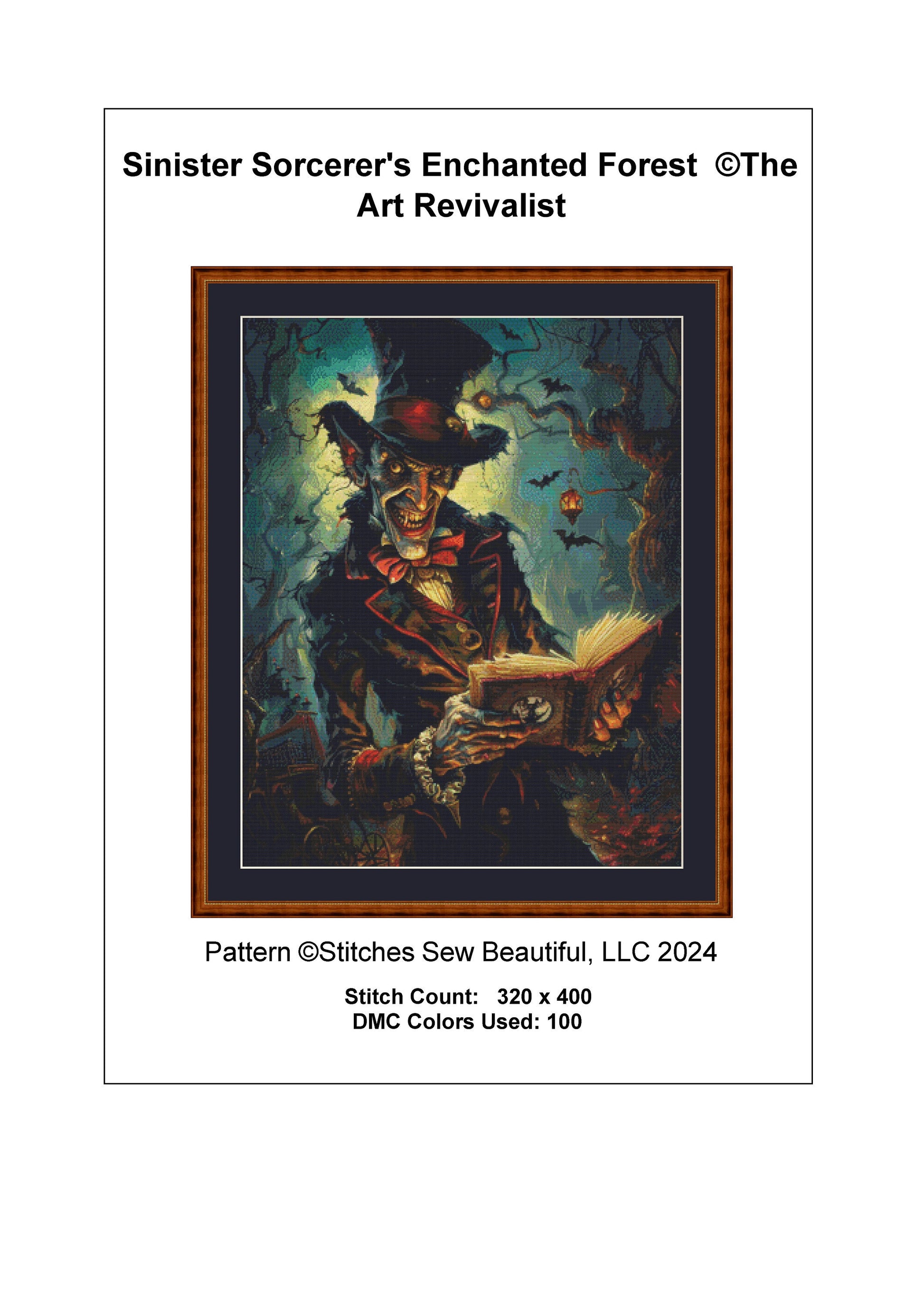 Sinister Sorcerer's Enchanted Forest cross stitch pattern by The Art Revivalist
