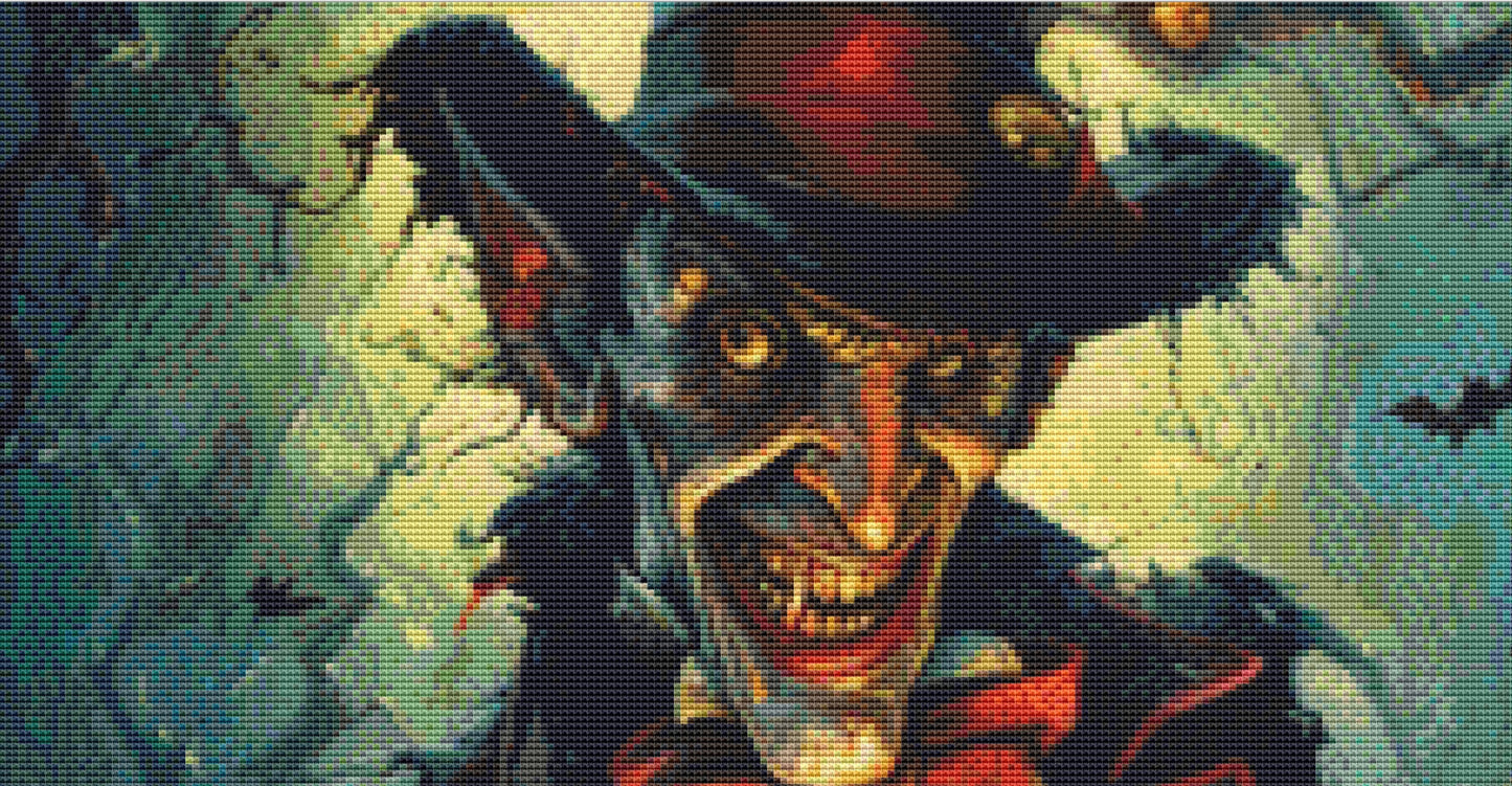 Sinister Sorcerer's Enchanted Forest cross stitch pattern by The Art Revivalist
