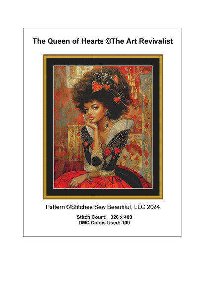 The Queen of Hearts cross stitch pattern by The Art Revivalist