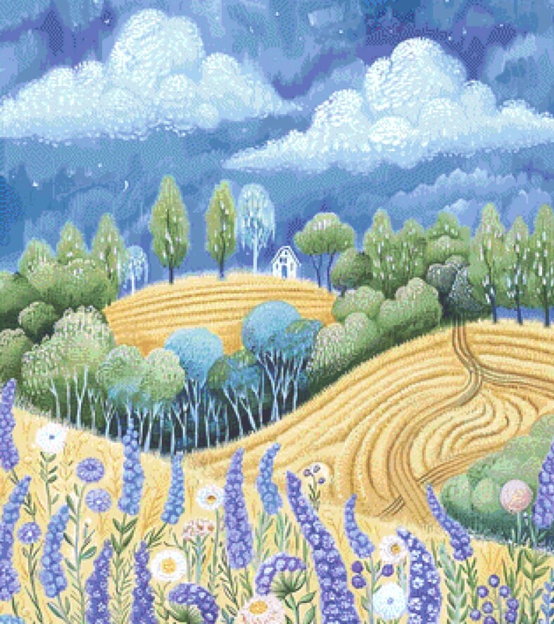 Wheat Fields Forever cross stitch pattern by The Art Revivalist