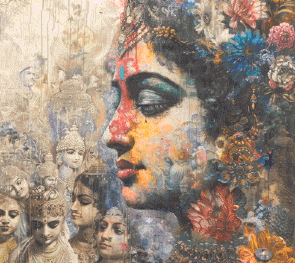 Mystical Shankar cross stitch pattern by The Art Revivalist