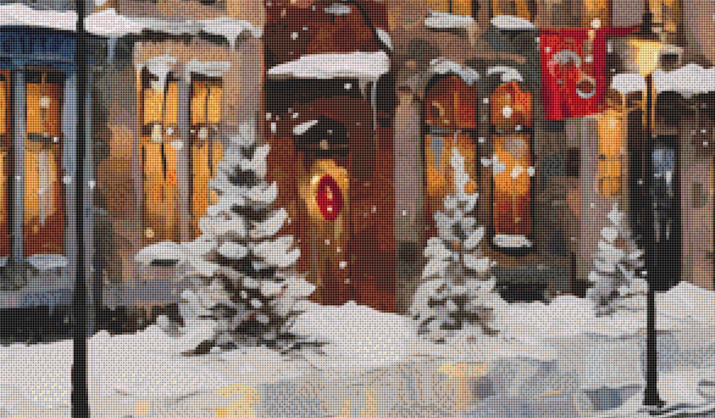 Snowy Village (Max Size/Color) cross stitch pattern by StitchTiny