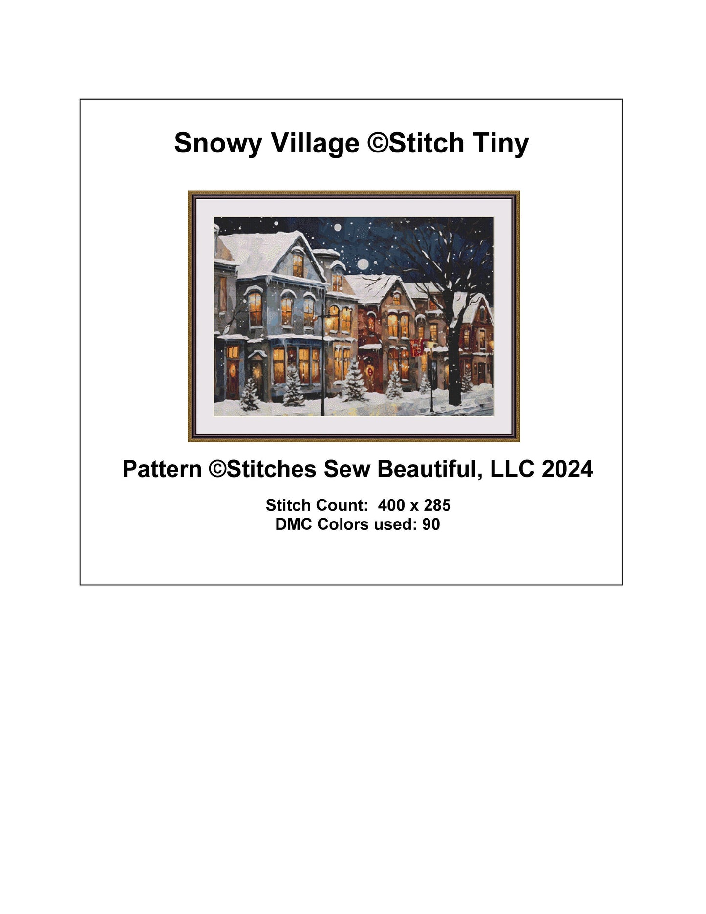 Snowy Village cross stitch pattern by StitchTiny