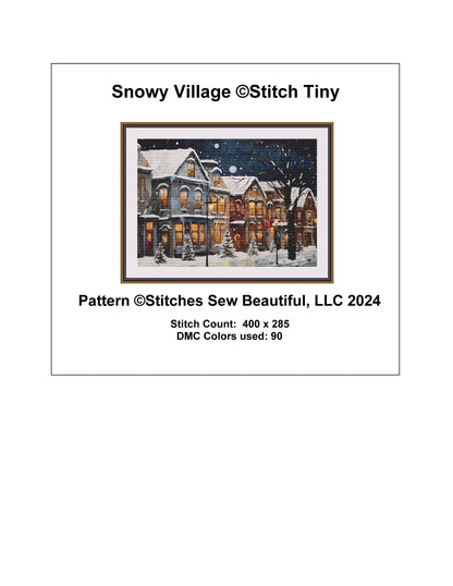 Snowy Village cross stitch pattern by StitchTiny