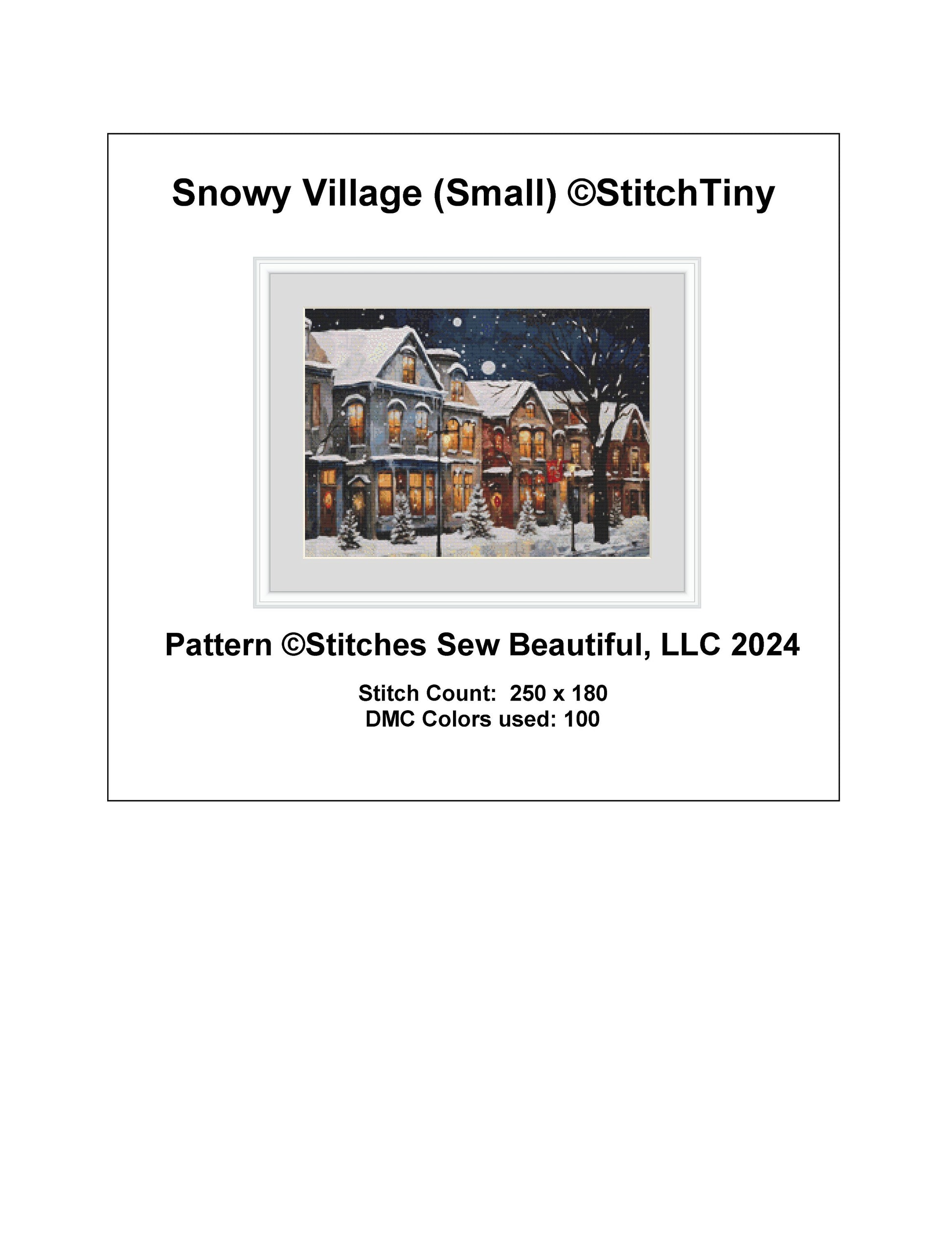 Snowy Village (Small) cross stitch pattern by StitchTiny