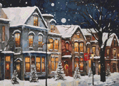 Snowy Village (Small) cross stitch pattern by StitchTiny