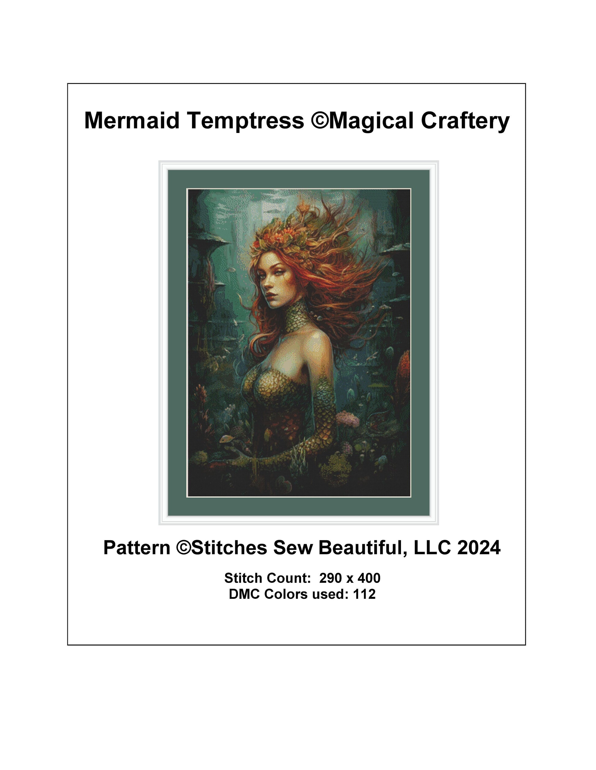 Mermaid Temptress cross stitch pattern by MagicalCraftery