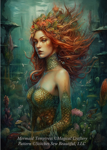 Mermaid Temptress (Small) cross stitch pattern by MagicalCraftery
