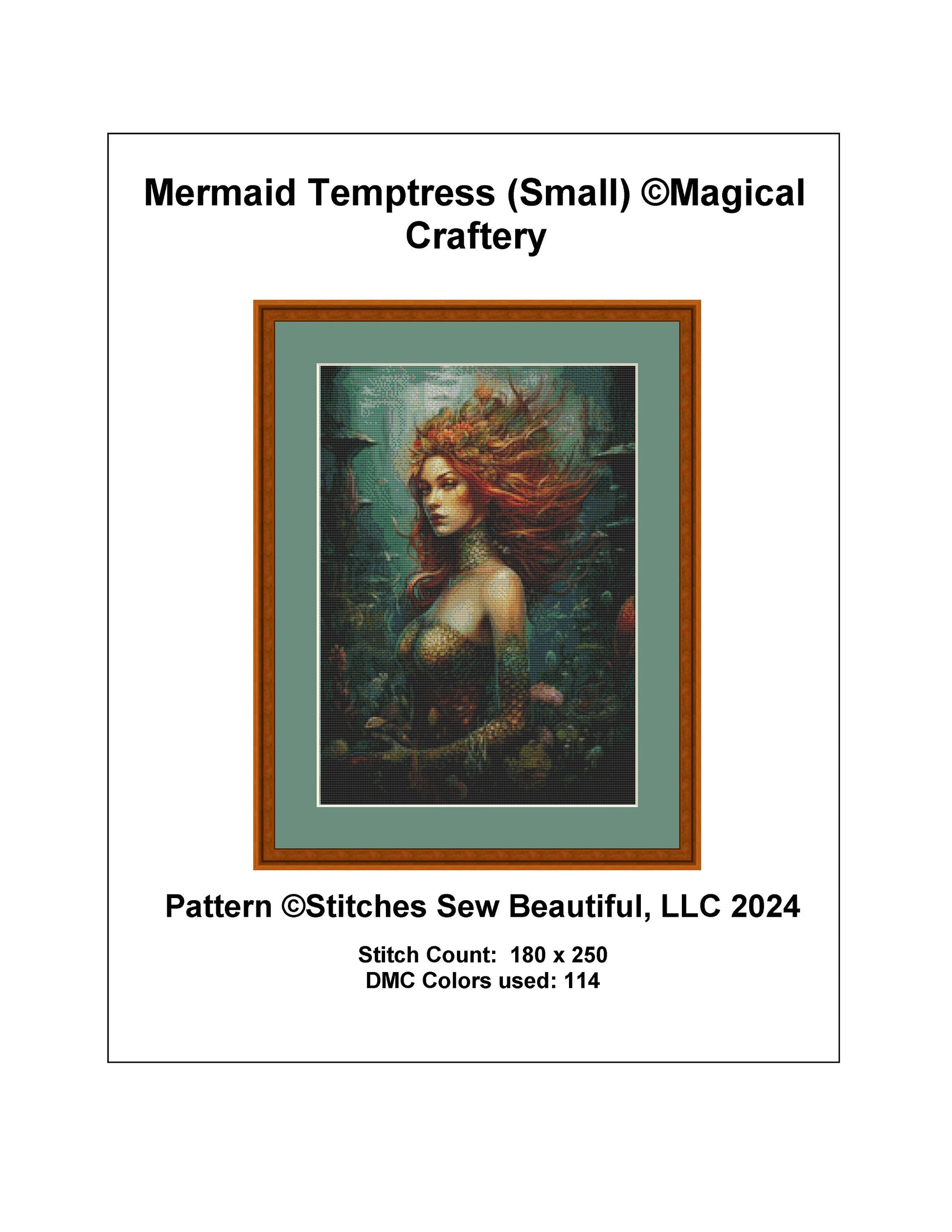 Mermaid Temptress (Small) cross stitch pattern by MagicalCraftery