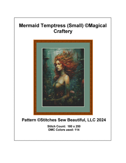 Mermaid Temptress (Small) cross stitch pattern by MagicalCraftery