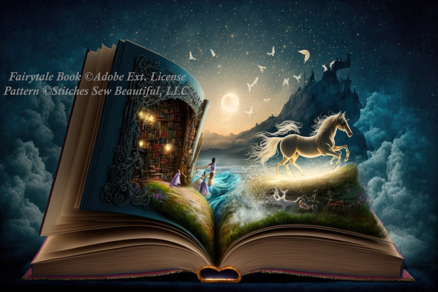 Fairytale Book ©Adobe Ext License (Max Size) cross stitch pattern by StitchesSewBeautiful