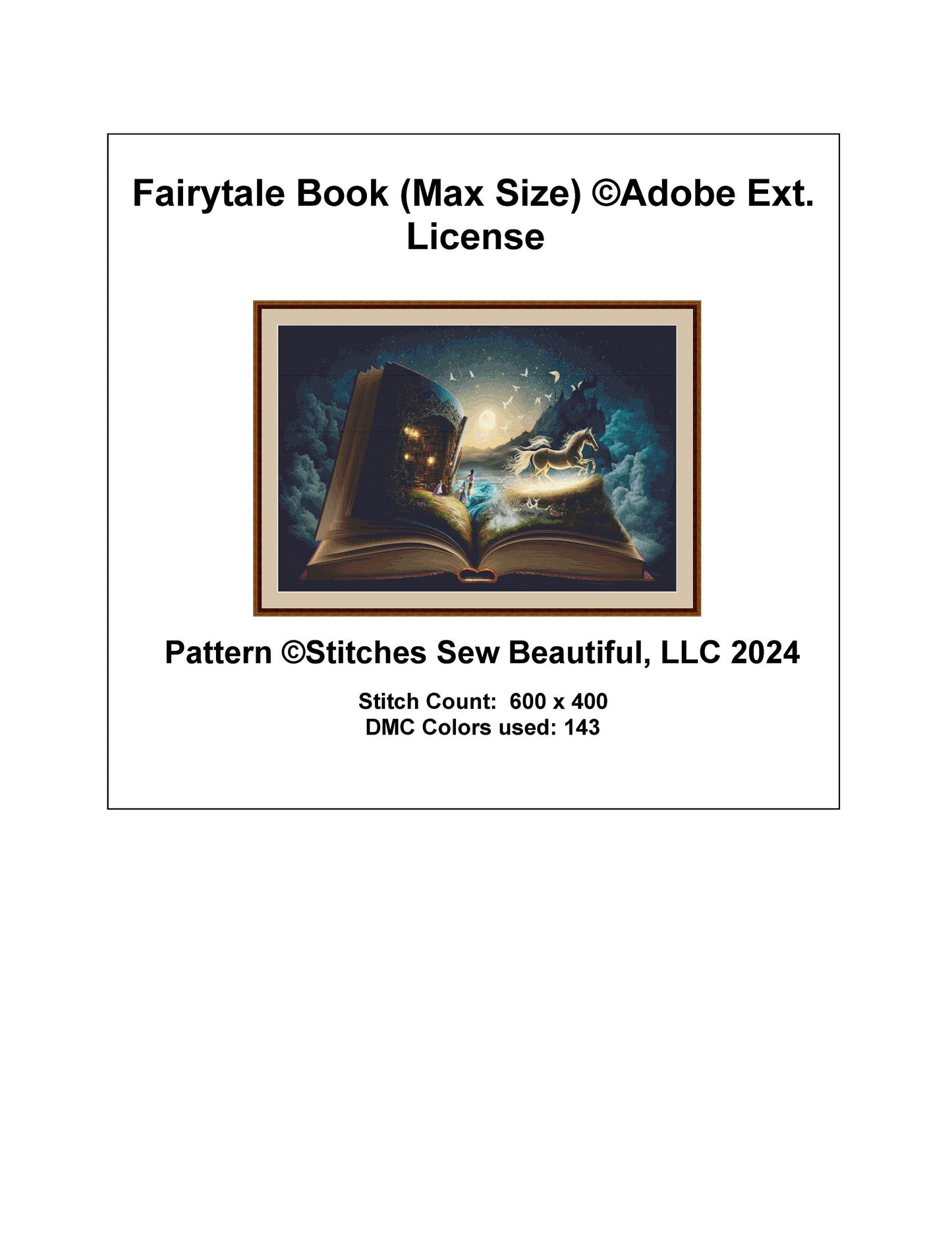 Fairytale Book ©Adobe Ext License (Max Size) cross stitch pattern by StitchesSewBeautiful