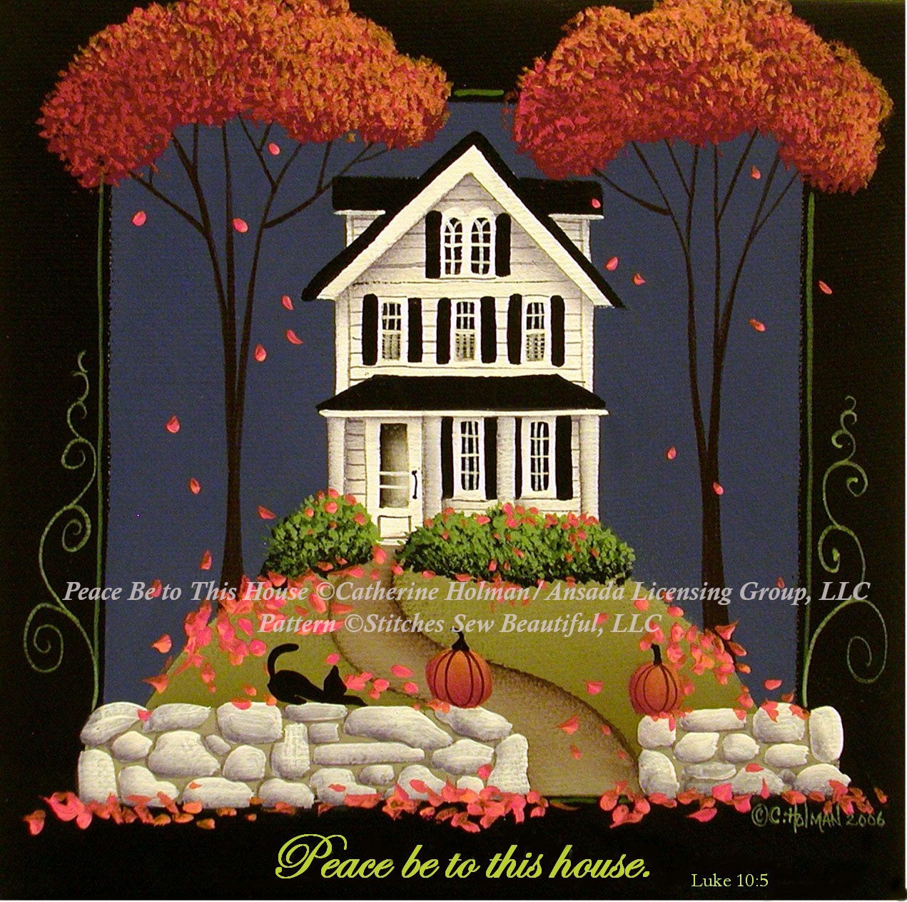 Peace Be to This House cross stitch pattern by Catherine Holman/Ansada Art Licensing Group, LLC