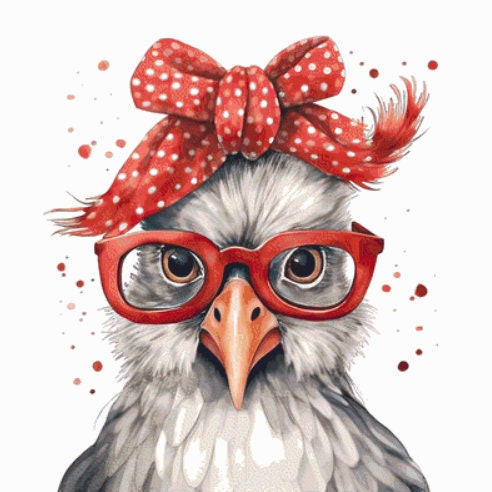 Funny Chicken (Max Colors) cross stitch pattern by CedarGroveGraphics