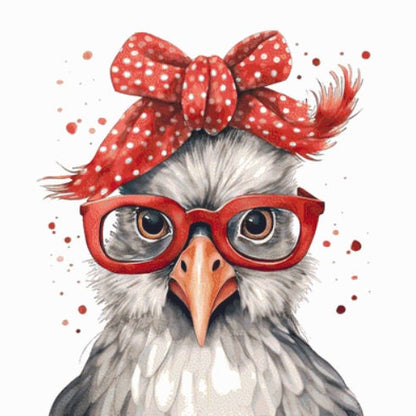 Funny Chicken (Max Colors) cross stitch pattern by CedarGroveGraphics