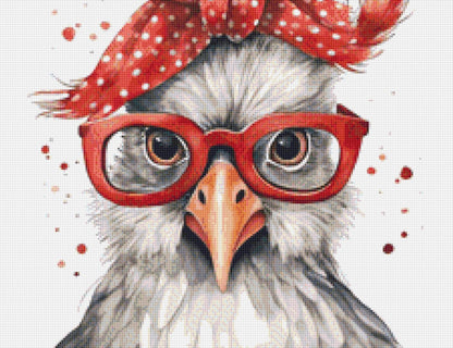 Funny Chicken (Small) cross stitch pattern by CedarGroveGraphics