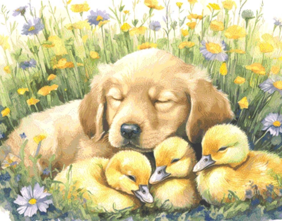 Napping with Friends cross stitch pattern by Stitches Sew Beautiful, LLC