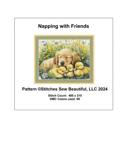 Napping with Friends cross stitch pattern by Stitches Sew Beautiful, LLC