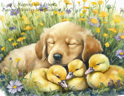 Napping with Friends cross stitch pattern by Stitches Sew Beautiful, LLC