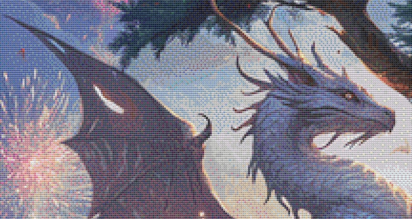 Year of The Dragon (Max Color) counted cross stitch pattern by Serr.Kai A Quill & Ink