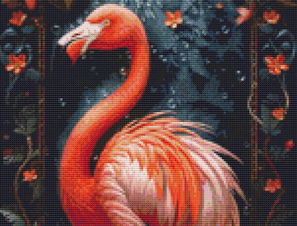 Flamingo in Flowers cross stitch pattern by Eder Jose Rosa