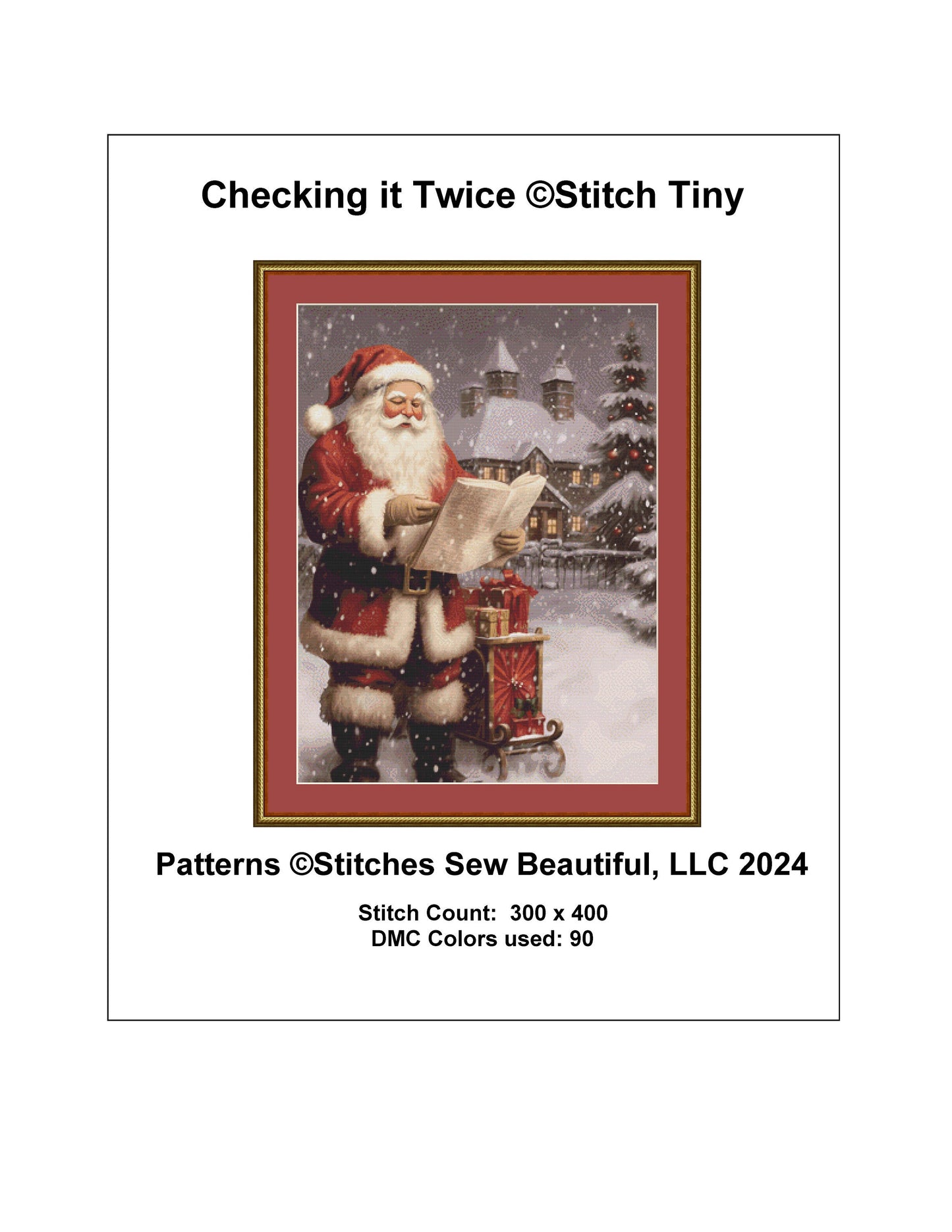 Checking it Twice cross stitch pattern by StitchTiny