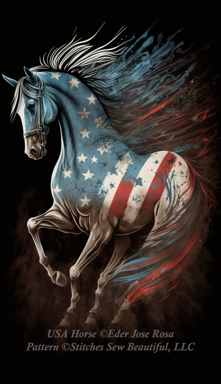 USA Horse (Max Color) cross stitch pattern by Eder Jose Rosa