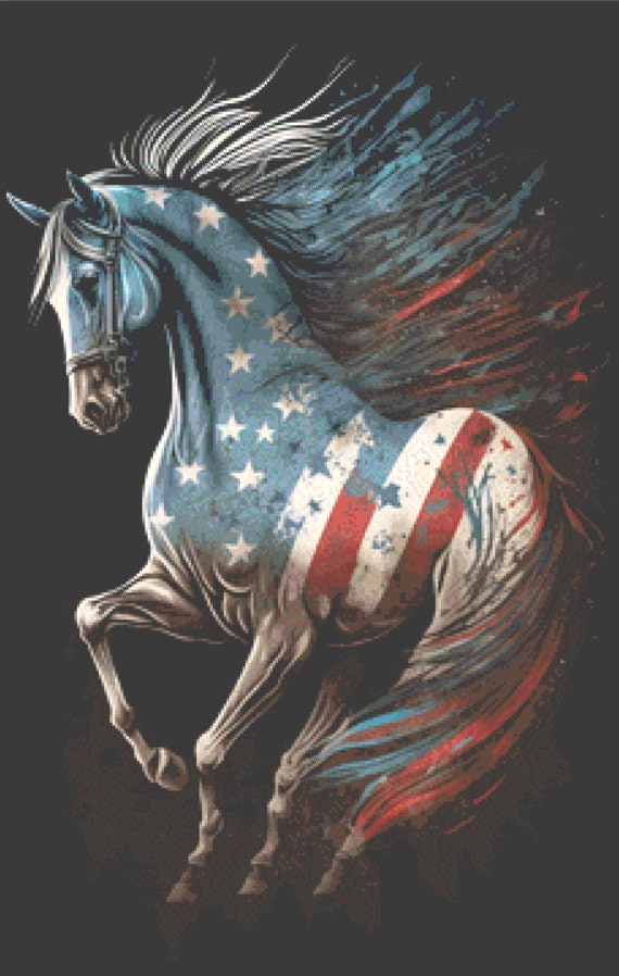 USA Horse (Max Color) cross stitch pattern by Eder Jose Rosa
