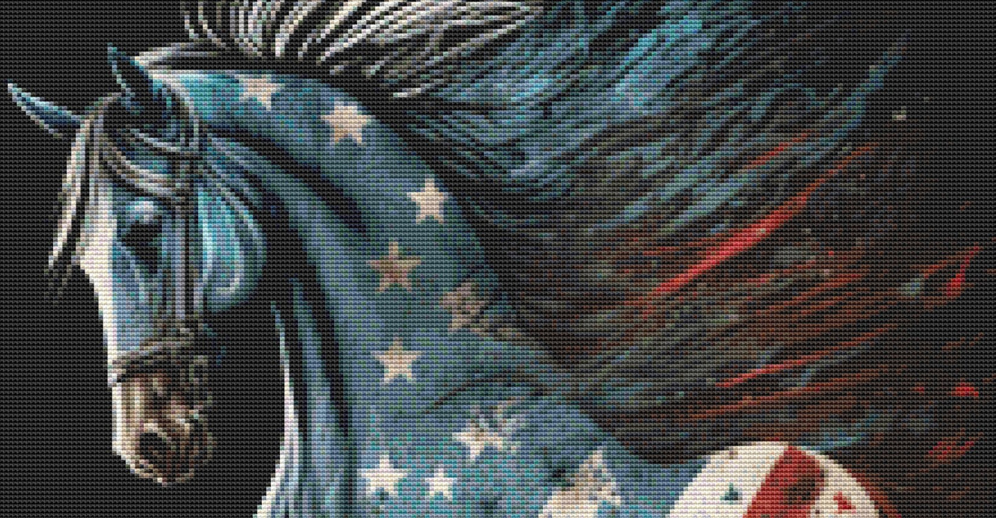 USA Horse (Max Color) cross stitch pattern by Eder Jose Rosa