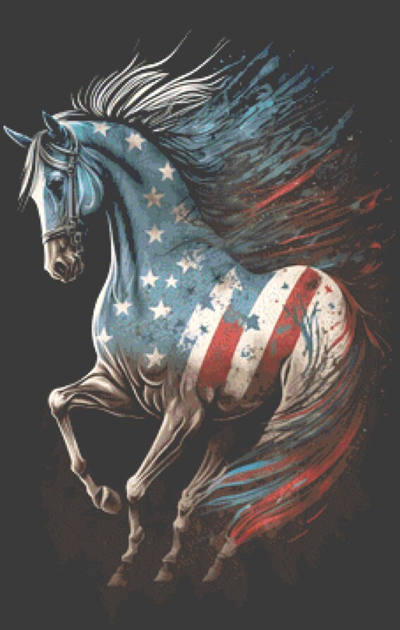 USA Horse cross stitch pattern by Eder Jose Rosa