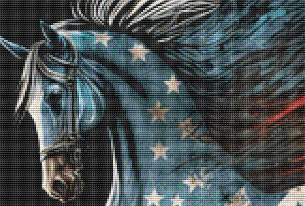 USA Horse cross stitch pattern by Eder Jose Rosa