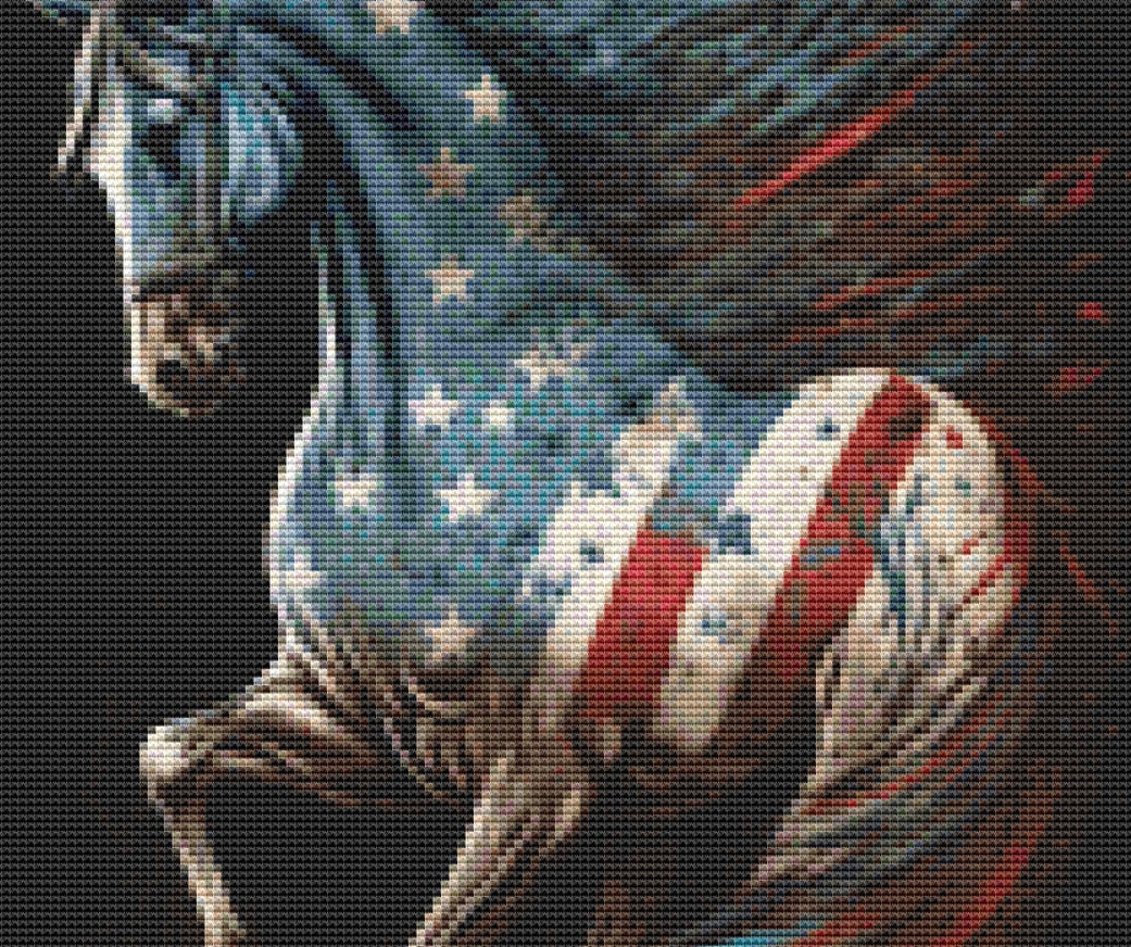 USA Horse (Small) cross stitch pattern by Eder Jose Rosa