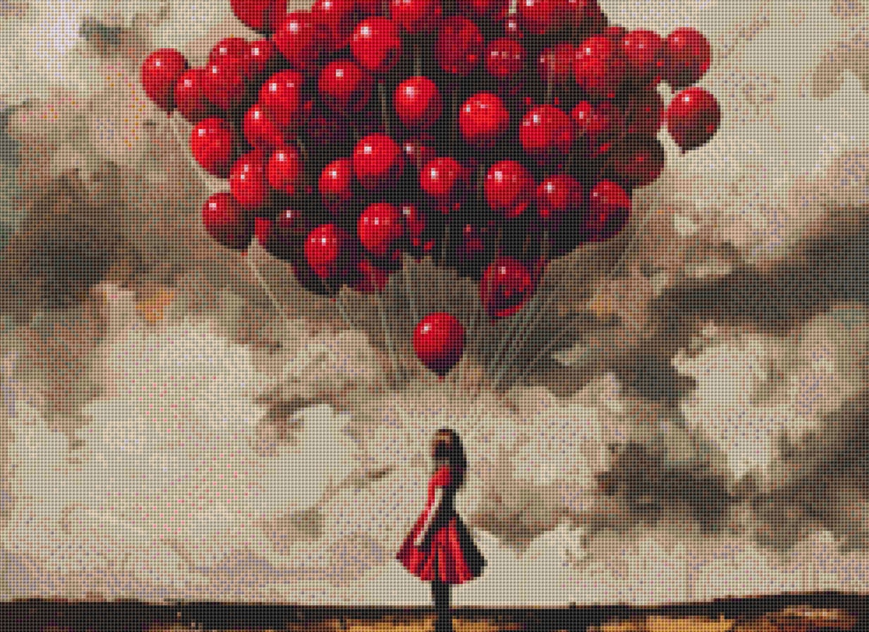 99 Red Balloons (Small) cross stitch pattern by The Art Revivalist